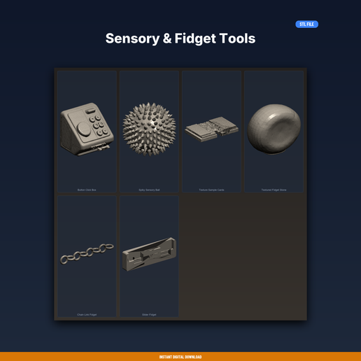 Sensory & Fidget Tools - 6-Model STL Bundle