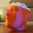 headBowl4.jpg Archivo STL gratis Binge Watcher's Popcorn Bowl・Modelo para descargar y imprimir en 3D
