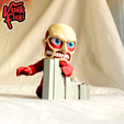 3456789.png Attack On Titan Colossal Titan Flexi Print-In-Place + figure & keychain