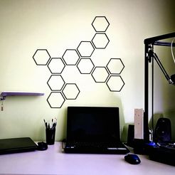 IMG_20180715_115710.jpg Archivo STL gratis Decoración mural, hexágono・Modelo para descargar y imprimir en 3D