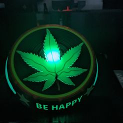 PXL_20230929_060339394.jpg 3MF file Weed/Cannabis Leaf 3D LED Lamp・3D printable model to download