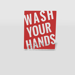 1.png Free STL file wall decor wash hands・3D printable model to download