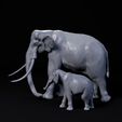 Palaeoxodon_mother_and_calf_6.jpg Palaeoloxodon mother and calf 1-35 scale pre-supported prehistoric elephant