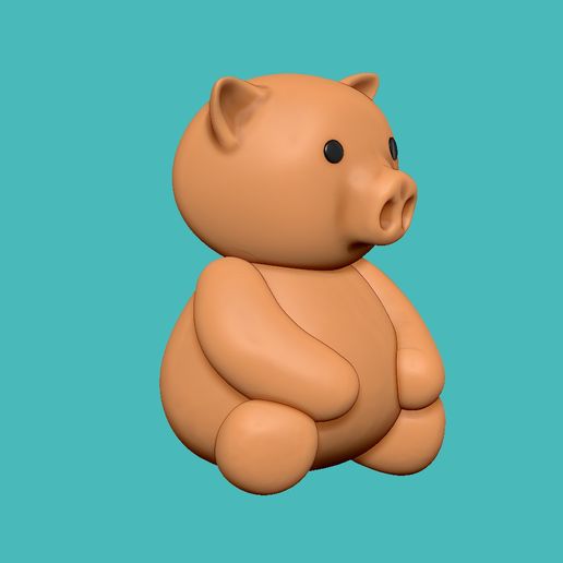 STL file little cute baby pig toy keychain kids toy easy print model my ...