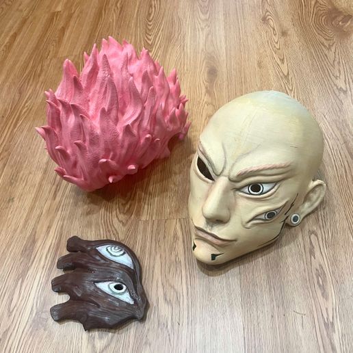 Sukuna Final Form Head Mask (With Hair) - Jujutsu Kaisen Cosplay - Anime Netflix Series