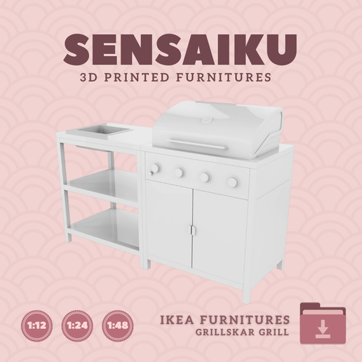 🔪 Miniature Replica GRILLSKAR Barbecue Gas Grill with Kitchen