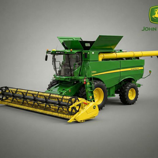 John Deere S690 Combine Harvester - STS Rotor Technology - High-Detail 3D Printable