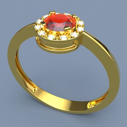 Gold Ring Gemstone 3D print model 3D model