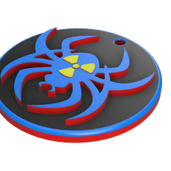 08c.png STL-Datei KeyRing/KeyRing Spiderman (Emblem) v2 radioaktiv kostenlos・3D-Druck-Modell zum herunterladen
