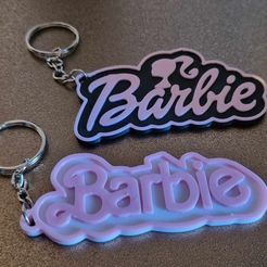 00-Barbie.jpg Fichier STL 2 Porte-clé Barbie・Modèle imprimable en 3D à télécharger