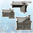 4.jpg Medieval corner house with fireplace and round dormer (4) - Medieval Gothic Feudal Old Archaic Saga 28mm 15mm