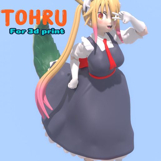🐉 Tohru, a criada dragão de Miss Kobayashi・Arquivo STL para ・Cults