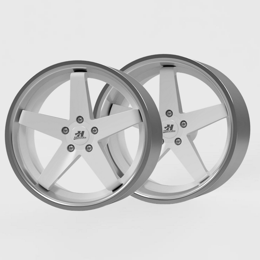 Staggered Rim Set - Hussla "Chase"  (Front & Rear) (STL FILE)
