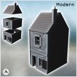 1-PREM.jpg Multi-story house with damaged chimney and shutters (42) - Modern WW2 WW1 World War Diaroma Wargaming RPG Mini Hobby