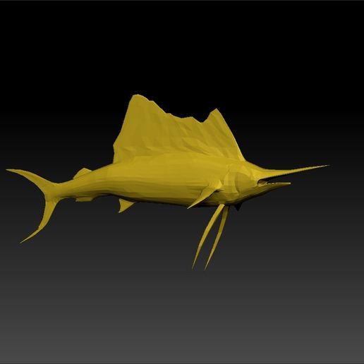 🐠 sailfish- fish for game ue5 - fish lowpoly・ STL File for 3D printing ...