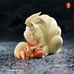 ninetales-color-1-copy.jpg 3D-Datei Ninetales and Vulpix - pokemon love statue・Vorlage für 3D-Druck zum herunterladen
