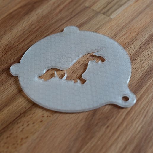 STL file Stencil for latte or cappuccino, motif: dachshund (version 2
