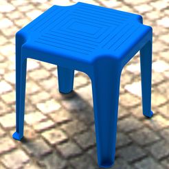 BSPOST-Preview0-1.jpg Table d'appoint en plastique empilable bleu pour l'extérieur