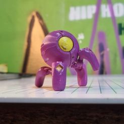 purple-articulated-geometry-dash-3d-printed-sphere-spider-posing.jpg Articulated easy to build sphere geometry dash robot spider. Small storage, Fully scalable, it can be a piggy bank