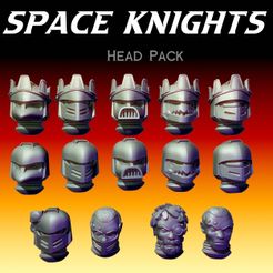 head-pack.jpg 3D file Space Knights - Head Pack!・3D printable design to download