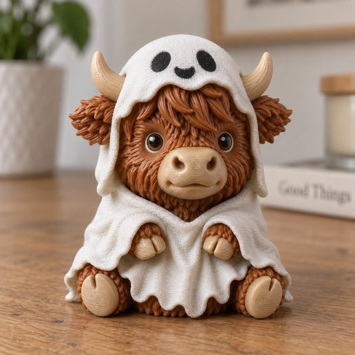 Cute Halloween Cow Ghost Costume STL – Spooky Cow 3D Print Decoration