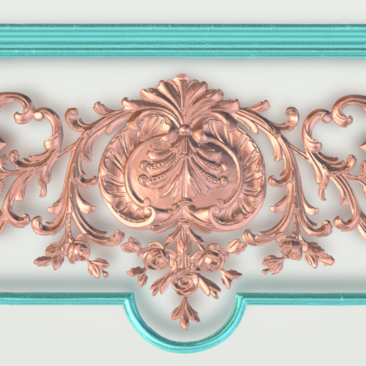 Baroque Ornamental Relief 153 STL