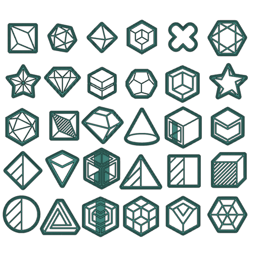 30 DIFFERENT MODELS "GEOMETRY" MEGA SET 3D model