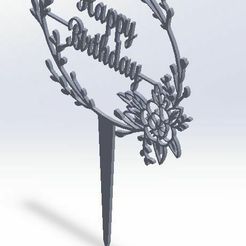 Imagen-de-WhatsApp-2023-07-19-a-las-22.46.43.jpg Fichier 3D Décor "Joyeux anniversaire avec des fleurs". plus 3 décorations・Objet imprimable en 3D à télécharger