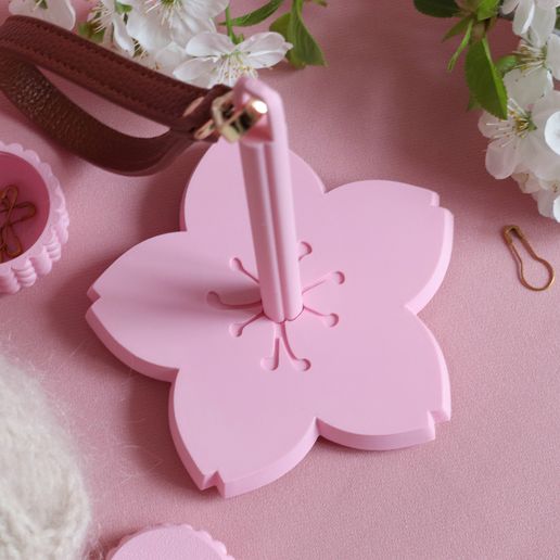 Sakura Bloom Yarn Spinner STL, 3D Printable Flower Yarn Holder, Digital Download