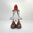 rocket_pic1_square.jpg STL file Rocket Taking Off Pencil Holder Space Shuttle Launch Desk Decoration・3D printable model to download