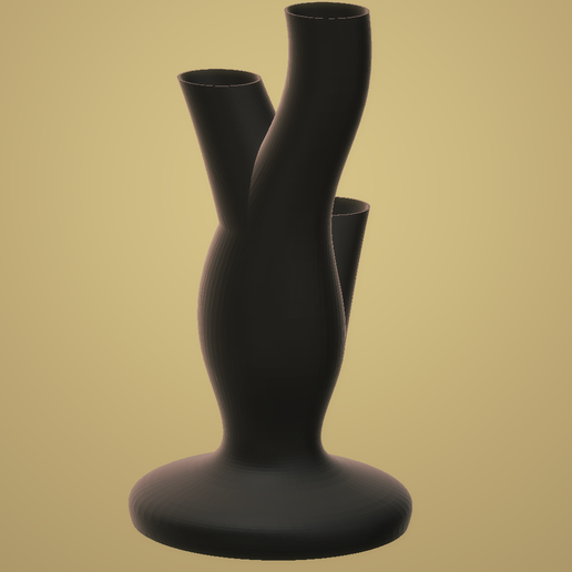 iso_schwarz.png flower vase with 3 enterences // STL File