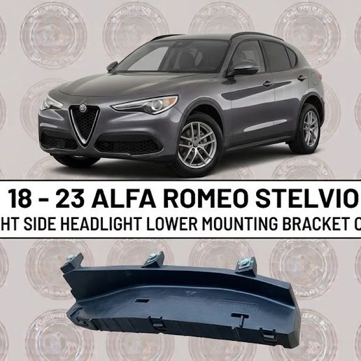 Alpha Romeo Stelvio Right Side Headlight Lower Mounting Bracket Oem 18 - 23