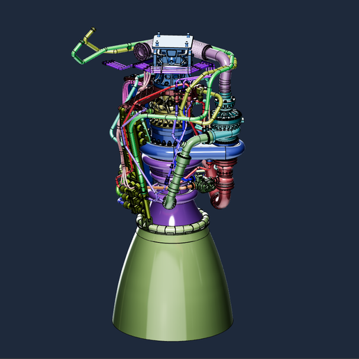 🚀 SpaceX Raptor 1 engine・ 3D File for 3D printing・Cults