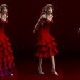 Preview7.jpg Final Fantasy 7 Remake - Aerith Gainsborough Red Dress Version 3D print model