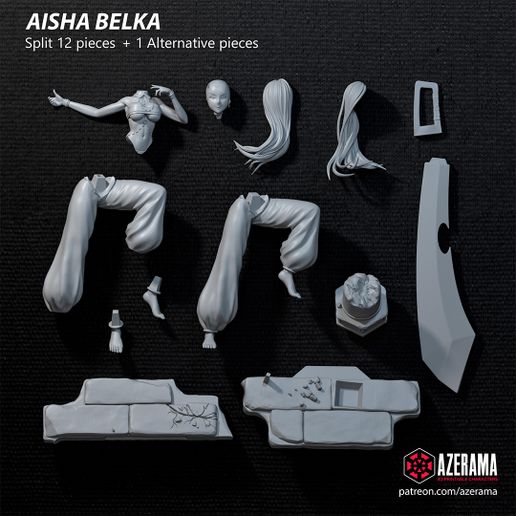 Aisha_Split.jpg Aisha STL Ready for 3D Printing