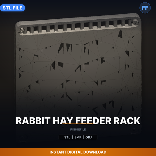Rabbit Hay Feeder Rack - 3D Printable STL File