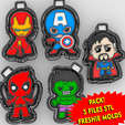 Mesa-de-trabajo-1-copia-3.png ironman - captain america - deadpool - hulk - dr strange - freshie mold - silicone mold box - silicone mold - pack marvel 5 stl