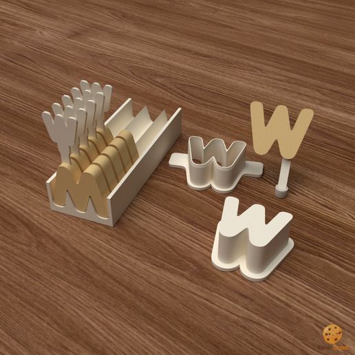 Letter W Cake Pop Mold Set