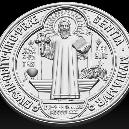 A42.jpg 3D Printed Model of Saint Benedict Medal 1 Side