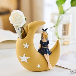 WhatsApp-Image-2022-03-12-at-21.32.17.jpeg 3D file moon & girl pot・3D printing template to download