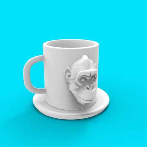 Monkey Head Coffee Cup Mug 3D model