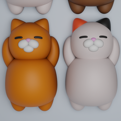 cute-cat-v10.png Fichier STL Ornement de bureau chat mignon・Design imprimable en 3D à télécharger