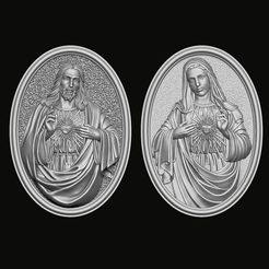 101.7.jpg Archivo STL Modelo impreso en 3D de Jesús y María con el Sagrado Corazón・Modelo para descargar y imprimir en 3D