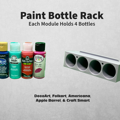 Craft-Paint-Rack-Cover-Sheet.png Modular Paint Bottle Rack for DecoArt, Folkart, Americana, Apple Barrel, and Craft Smart and or any Craft Paint Bottle that is 35mm in diameter. modular, wall mount, organization, model paint, art tool, paint organizer, storage, airbrush, desk organizer