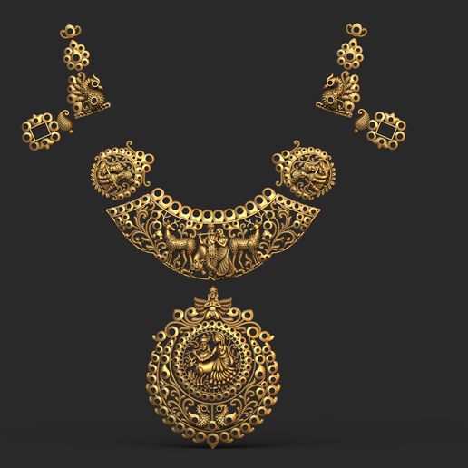 Temple Jewelery 009 Temple Jewelery 009 Krishna ji and Radha Ji 3D model