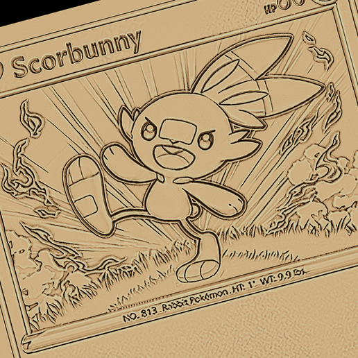Scorbunny Pokemon cardFree STL File for 3D printingCults