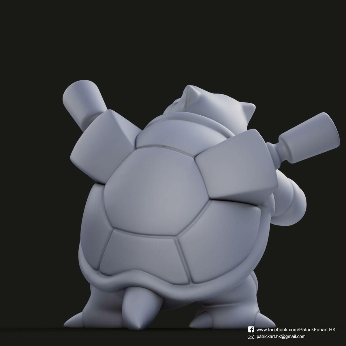 Blastoise_5.jpg STL file Blastoise(Pokemon)・3D printing template to download, PatrickFanart
