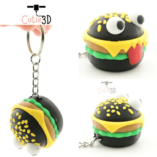 🎃 Cutie3D Halloween Monster Burger Keycap Fidget Clicker Keychain ...