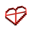 corazon pixelado.png Archivo STL cookie cutter valentine's day - valentine - love / cortante dia de los enamorados - san valentin - amor・Objeto imprimible en 3D para descargar