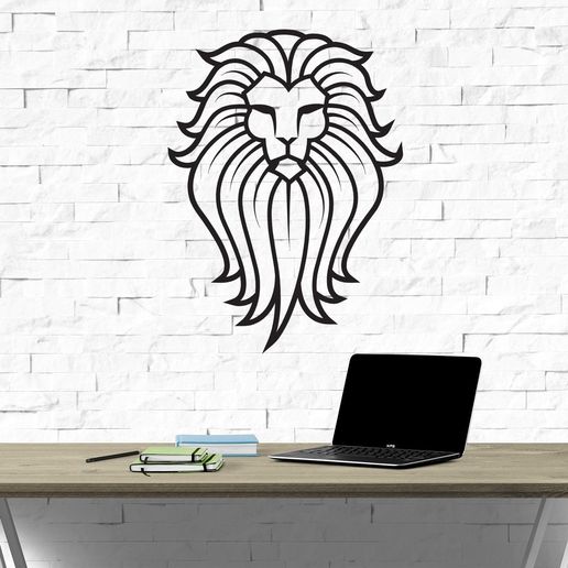 Download STL file LION LINE ART VECTOR WALL SCULPTURE 2D • 3D printable ...